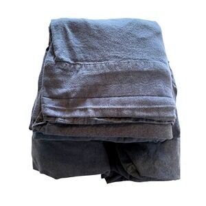 Boll & Branch Split King Flannel Sheets Navy 100% Organic Cotton Portugal READ!